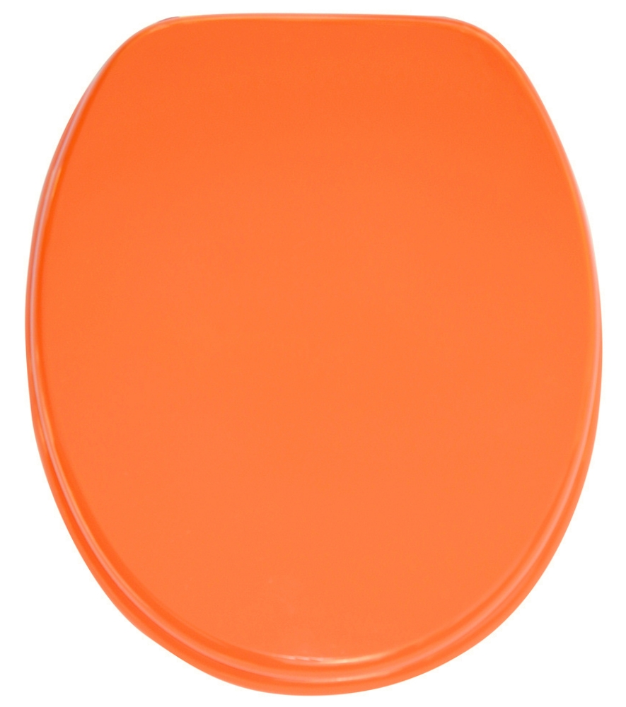 SOFT CLOSE PRINTED WC TOILET SEAT STABLE HINGES SLOW CLOSE ORANGE