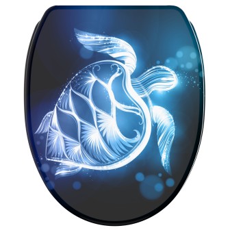WC-Sitz mit Absenkautomatik und Schnellverschluss Glow Turtle - Premium Toilettendeckel direkt vom Hersteller