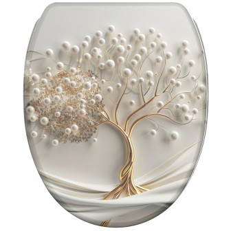 WC-Sitz mit Absenkautomatik und Schnellverschluss Tree of Life - Premium Toilettendeckel direkt vom Hersteller