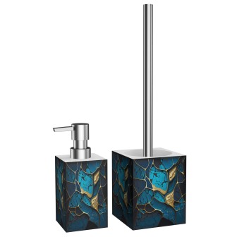 Badezimmer Set Marmor Cobalt