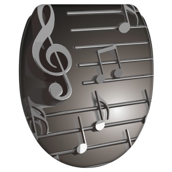 Soft Close Toilet Seat with Quick Release Musical Notes
