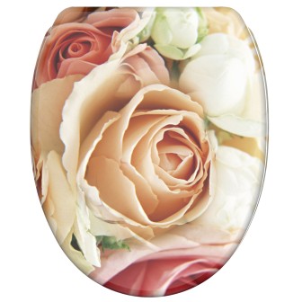 WC-Sitz mit Absenkautomatik und Schnellverschluss Rosa Rose - Premium Toilettendeckel direkt vom Hersteller