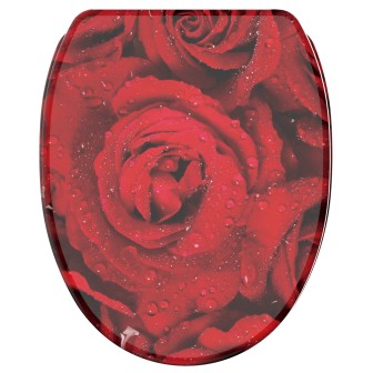 WC-Sitz mit Absenkautomatik und Schnellverschluss Rosen - Premium Toilettendeckel direkt vom Hersteller
