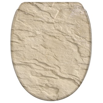 WC-Sitz mit Absenkautomatik und Schnellverschluss Sand Stone - Premium Toilettendeckel direkt vom Hersteller