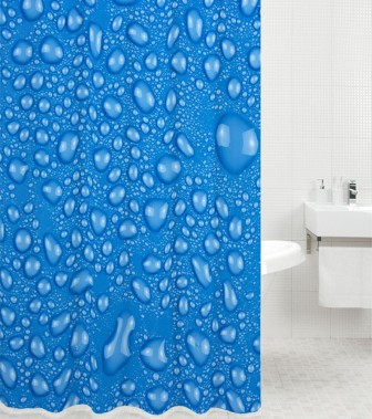 Duschvorhang Tautropfen-Blau 180 x 200 cm