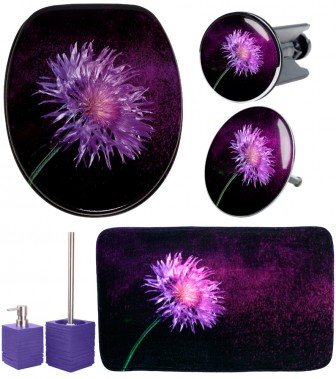 6-teiliges Badezimmer Set Purple Dust