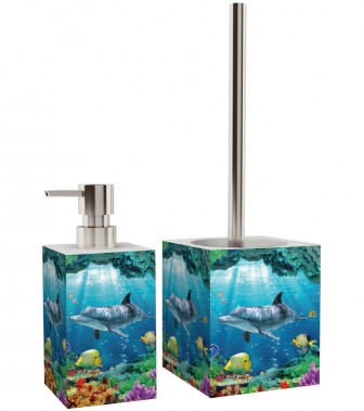 Badezimmer Set Delphin Korallen