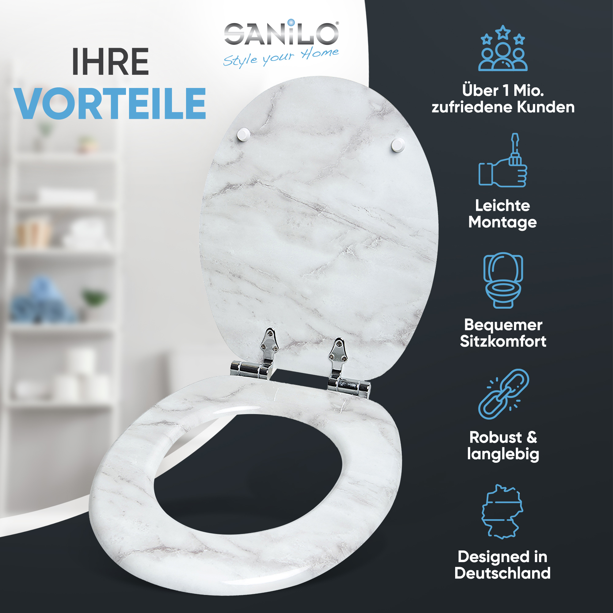 - direkt Marmor WC-Sitz Absenkautomatik Hersteller-A961745 mit vom Premium Toilettendeckel