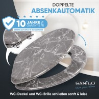 WC-Sitz mit Absenkautomatik Marmor Grau - Premium Toilettendeckel direkt vom Hersteller