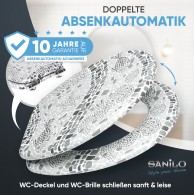 WC-Sitz mit Absenkautomatik Mosaic World Grey - Premium Toilettendeckel direkt vom Hersteller