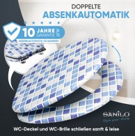 WC-Sitz mit Absenkautomatik Mosaik Blau - Premium Toilettendeckel direkt vom Hersteller