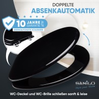 WC-Sitz mit Absenkautomatik Schwarz - Premium Toilettendeckel direkt vom Hersteller
