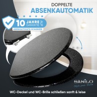 WC-Sitz mit Absenkautomatik Glitzer Schwarz - Premium Toilettendeckel direkt vom Hersteller