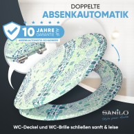 WC-Sitz mit Absenkautomatik Mosaic World Green - Premium Toilettendeckel direkt vom Hersteller