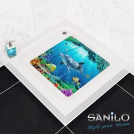 Badematte Delphin Korallen 53 x 53 cm