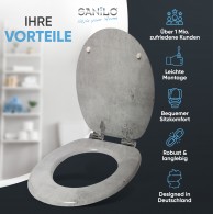 WC-Sitz mit Absenkautomatik Beton - Premium Toilettendeckel direkt vom Hersteller