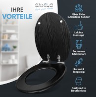 WC-Sitz mit Absenkautomatik Black Wood - Premium Toilettendeckel direkt vom Hersteller