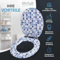 WC-Sitz mit Absenkautomatik Mosaik Blau - Premium Toilettendeckel direkt vom Hersteller