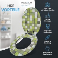 WC-Sitz mit Absenkautomatik Mosaik Grün - Premium Toilettendeckel direkt vom Hersteller