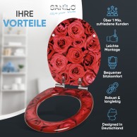 Soft Close Toilet Seat Red Rose