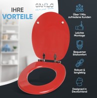 WC-Sitz mit Absenkautomatik Rot - Premium Toilettendeckel direkt vom Hersteller
