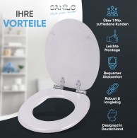 WC-Sitz mit Absenkautomatik Glitzer Weiß - Premium Toilettendeckel direkt vom Hersteller