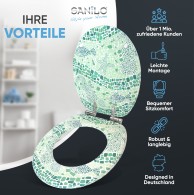 WC-Sitz mit Absenkautomatik Mosaic World Green - Premium Toilettendeckel direkt vom Hersteller