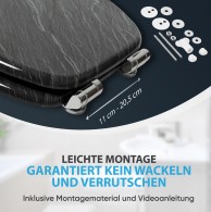 WC-Sitz mit Absenkautomatik Granit - Premium Toilettendeckel direkt vom Hersteller