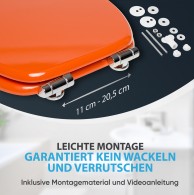 WC-Sitz mit Absenkautomatik Orange - Premium Toilettendeckel direkt vom Hersteller