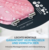 WC-Sitz mit Absenkautomatik Pink Flower - Premium Toilettendeckel direkt vom Hersteller