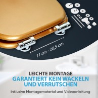 WC-Sitz mit Absenkautomatik Glitzer Gold - Premium Toilettendeckel direkt vom Hersteller