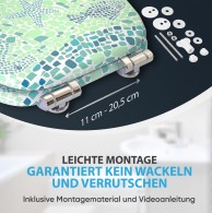 WC-Sitz mit Absenkautomatik Mosaic World Green - Premium Toilettendeckel direkt vom Hersteller