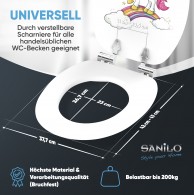 WC-Sitz mit Absenkautomatik Einhorn - Premium Toilettendeckel direkt vom Hersteller