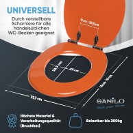 WC-Sitz mit Absenkautomatik Orange - Premium Toilettendeckel direkt vom Hersteller