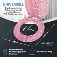 WC-Sitz mit Absenkautomatik Pink Flower - Premium Toilettendeckel direkt vom Hersteller