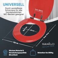 WC-Sitz mit Absenkautomatik Rot - Premium Toilettendeckel direkt vom Hersteller