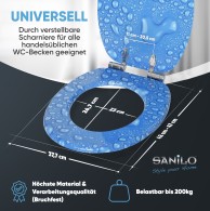 WC-Sitz mit Absenkautomatik Tautropfen Blau - Premium Toilettendeckel direkt vom Hersteller