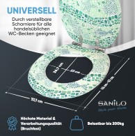WC-Sitz mit Absenkautomatik Mosaic World Green - Premium Toilettendeckel direkt vom Hersteller