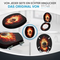 Soft Close Toilet Seat Skull in Flames