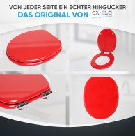 WC-Sitz mit Absenkautomatik Rot - Premium Toilettendeckel direkt vom Hersteller