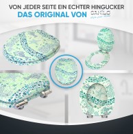 WC-Sitz mit Absenkautomatik Mosaic World Green - Premium Toilettendeckel direkt vom Hersteller