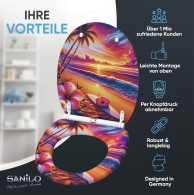 WC-Sitz mit Absenkautomatik und Schnellverschluss Aloha - Premium Toilettendeckel direkt vom Hersteller
