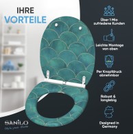 WC-Sitz mit Absenkautomatik und Schnellverschluss Aquarell - Premium Toilettendeckel direkt vom Hersteller