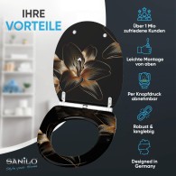 WC-Sitz mit Absenkautomatik und Schnellverschluss Aurelia - Premium Toilettendeckel direkt vom Hersteller