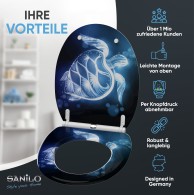 WC-Sitz mit Absenkautomatik und Schnellverschluss Glow Turtle - Premium Toilettendeckel direkt vom Hersteller
