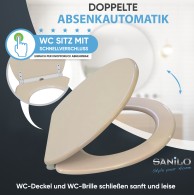 WC-Sitz mit Absenkautomatik und Schnellverschluss Bahamabeige - Premium Toilettendeckel direkt vom Hersteller