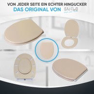 WC-Sitz mit Absenkautomatik und Schnellverschluss Bahamabeige - Premium Toilettendeckel direkt vom Hersteller