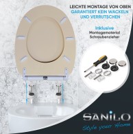 WC-Sitz mit Absenkautomatik und Schnellverschluss Bahamabeige - Premium Toilettendeckel direkt vom Hersteller