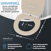WC-Sitz mit Absenkautomatik und Schnellverschluss Bahamabeige - Premium Toilettendeckel direkt vom Hersteller