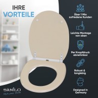 WC-Sitz mit Absenkautomatik und Schnellverschluss Bahamabeige - Premium Toilettendeckel direkt vom Hersteller